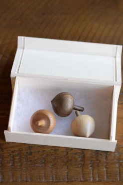 Best Kumamoto Wood Works Acorn Spinning Top Set