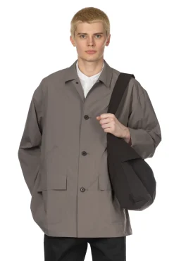 Clearance Still by Hand Airy Half Coat - Khaki Grey