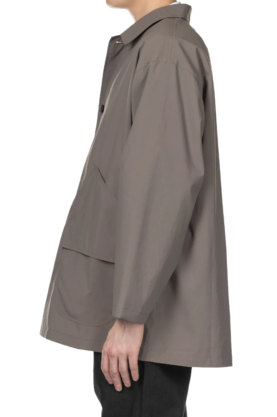 Clearance Still by Hand Airy Half Coat - Khaki Grey