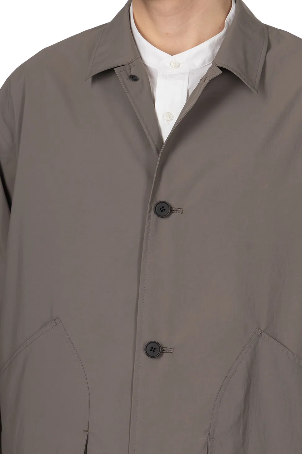 Clearance Still by Hand Airy Half Coat - Khaki Grey