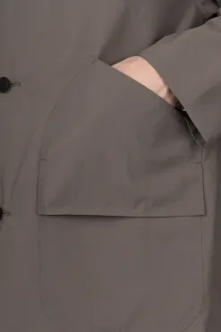 Clearance Still by Hand Airy Half Coat - Khaki Grey