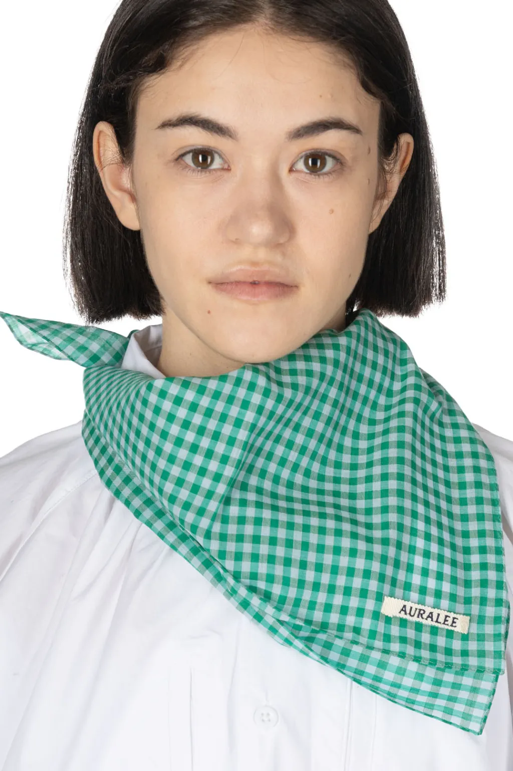 Outlet AURALEE Airy Light Cotton Check Scarf