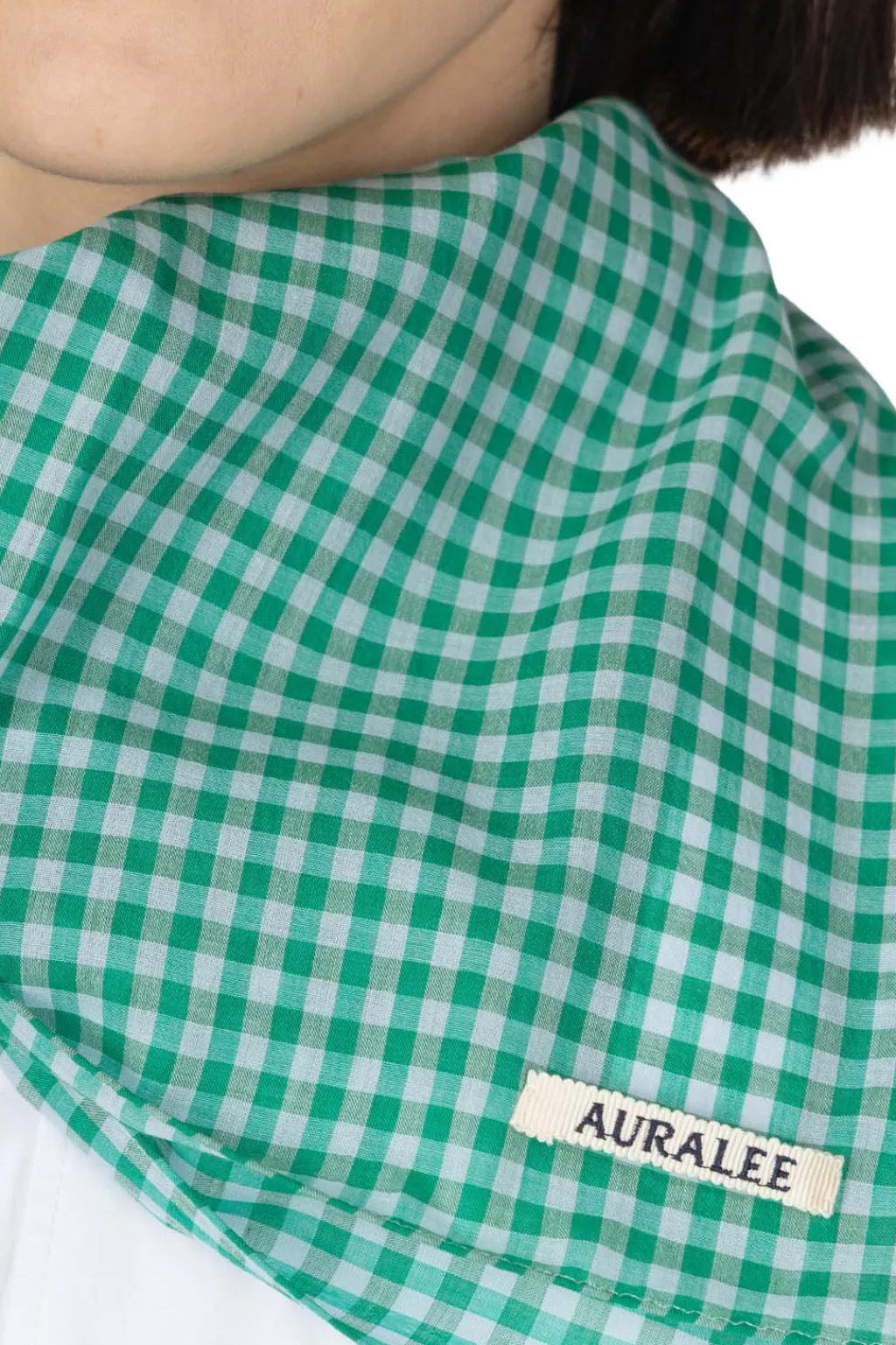 Outlet AURALEE Airy Light Cotton Check Scarf