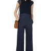 Sale Mame Kurogouchi Back String Cotton Flare Trousers - Navy