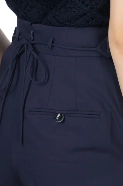 Sale Mame Kurogouchi Back String Cotton Flare Trousers - Navy