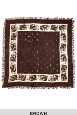 Hot Kapital Bandana BIG Fringed Stole (Persimmon) - 3 Colors