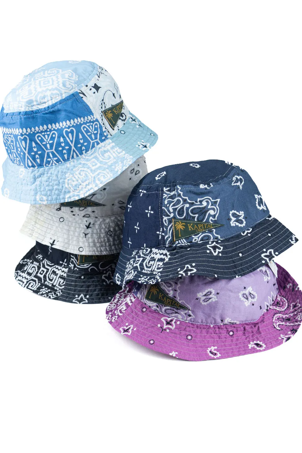 Best Kapital Bandana Patchwork Bucket Hat (Short Brim) - 5 Colors