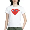 Outlet Comme Des Garcons Play Big x Small Red Heart T-Shirt - White