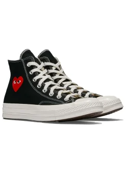 Discount Comme Des Garcons Play Black Converse - Small Heart Chuck 70 High Sneakers