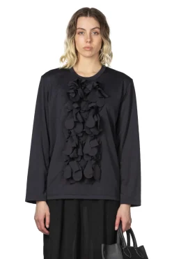 New Comme Des Garcons Comme Des Garcons Black Ruffle T-Shirt