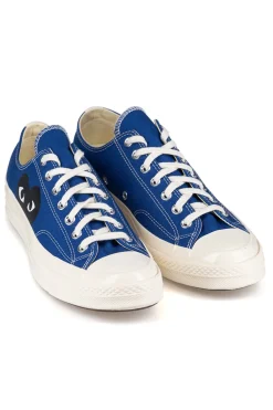 Outlet Comme Des Garcons Play Blue Converse - Half Heart Chuck 70 Low Sneakers