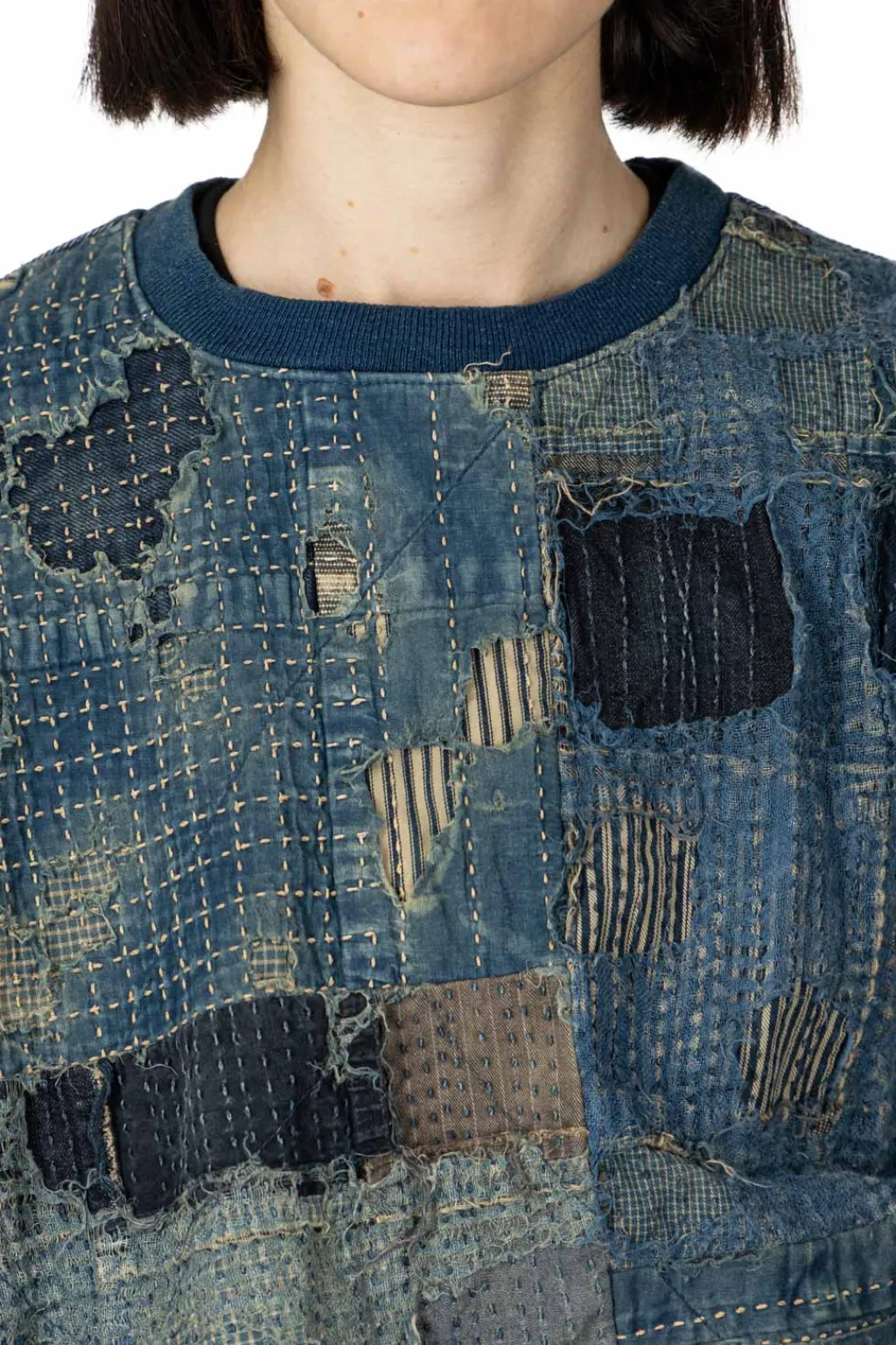 Best Kapital BORO x IDG Fleece 2Tones BIG SWT - Indigo