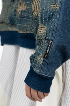 Best Kapital BORO x IDG Fleece 2Tones BIG SWT - Indigo