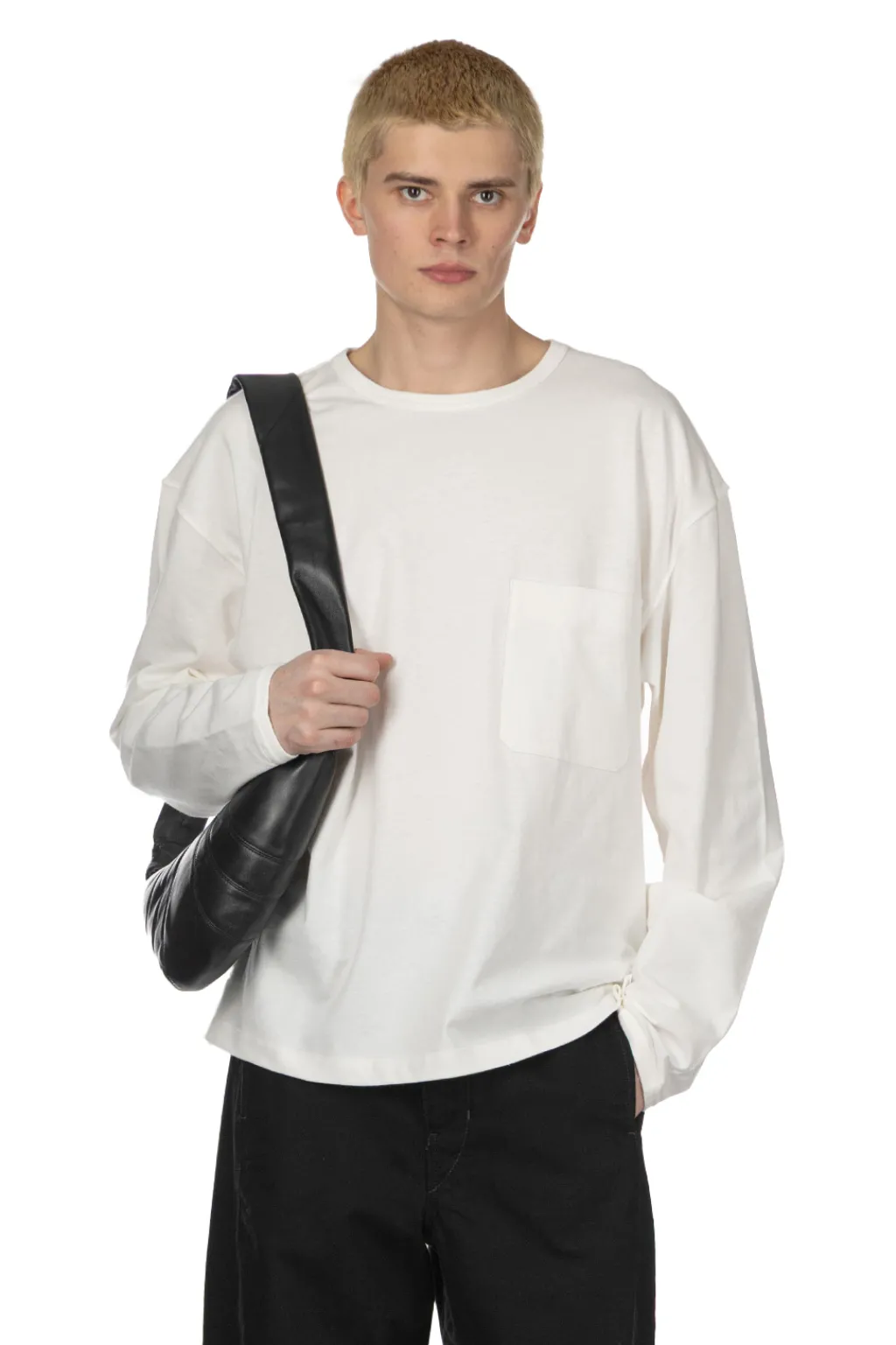 Discount LEMAIRE Boxy Long Sleeve T-Shirt - Chalk
