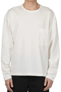Discount LEMAIRE Boxy Long Sleeve T-Shirt - Chalk