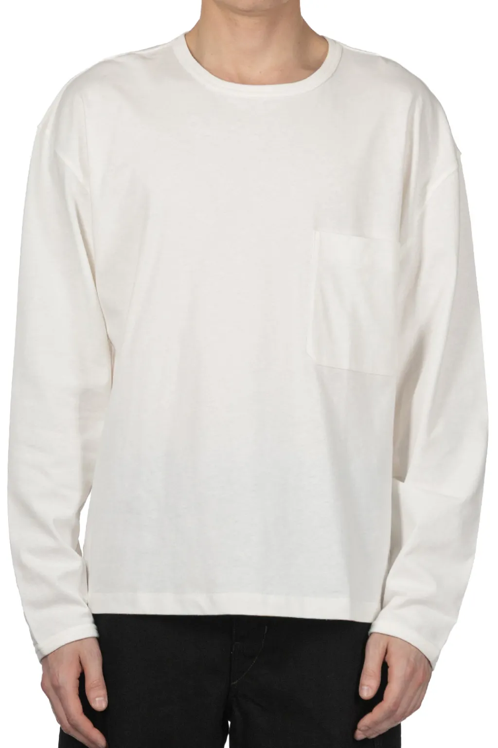 Discount LEMAIRE Boxy Long Sleeve T-Shirt - Chalk
