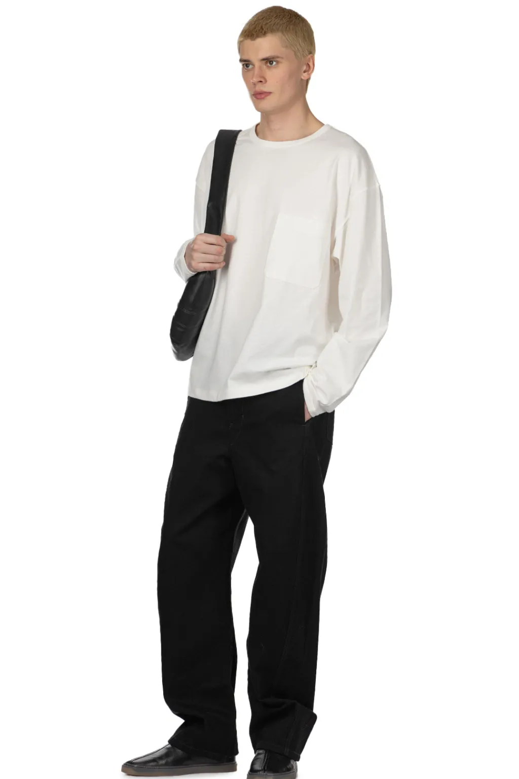 Discount LEMAIRE Boxy Long Sleeve T-Shirt - Chalk