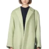 Fashion AURALEE Brushed Mohair Shaggy Coat - Light Khaki