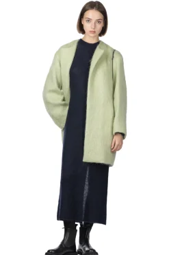 Fashion AURALEE Brushed Mohair Shaggy Coat - Light Khaki