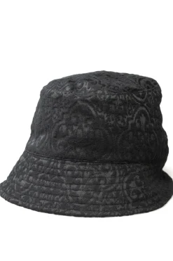 Clearance Engineered Garments Bucket Hat - Black Crest Flocked Jacquard