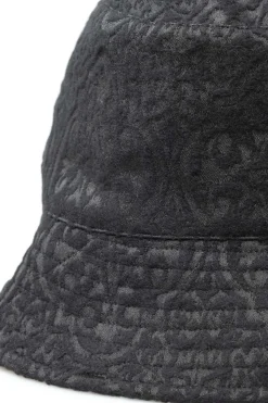 Clearance Engineered Garments Bucket Hat - Black Crest Flocked Jacquard