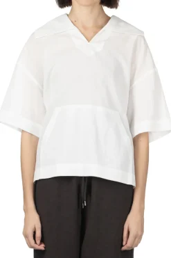 Outlet Manon Butterfly Collar Pullover Shirt - White