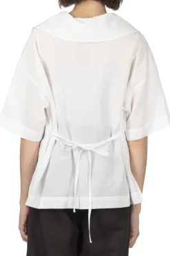 Outlet Manon Butterfly Collar Pullover Shirt - White