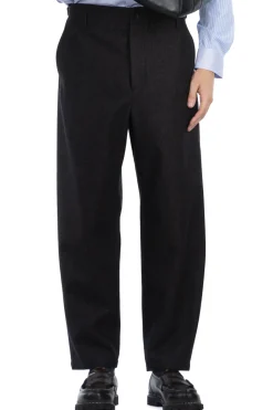 Sale LEMAIRE Carrot Pants - Black x Grey Melange