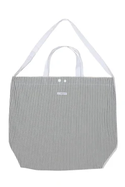 Best Engineered Garments Carry All Tote Reversible - Navy Cotton Seersucker Stripe