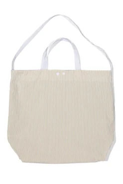 Best Engineered Garments Carry All Tote Reversible - Navy Cotton Seersucker Stripe