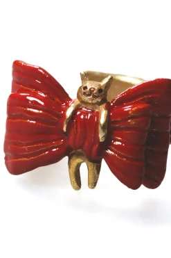 Outlet Palnart Poc Cat and Ribbon Ring