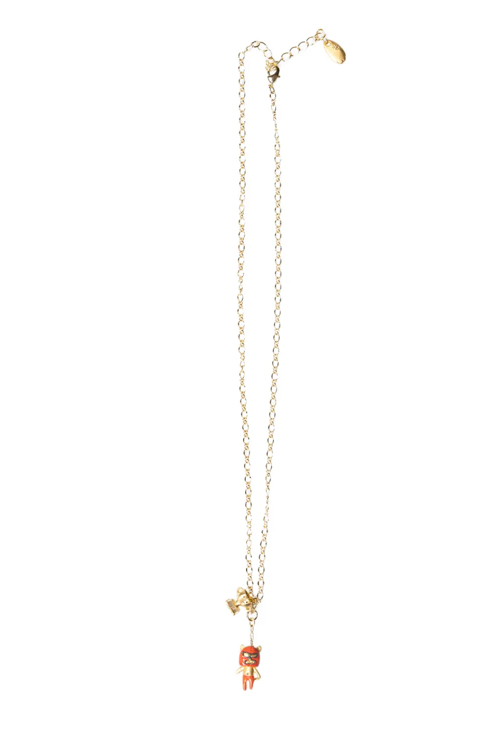 Hot Palnart Poc Cat Wrestler Necklace - Gold