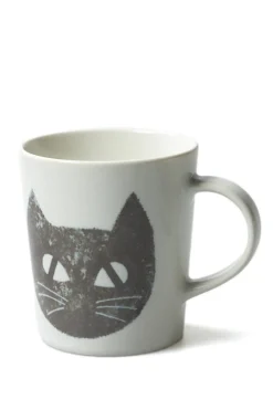 Online Mino Pottery Cat's Face Mug BK