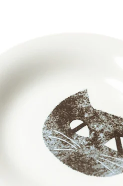 Discount Mino Pottery CAT'S FACE Plate L BK