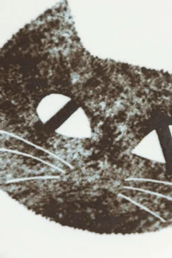 Clearance Mino Pottery Cat's Face Plate S BK
