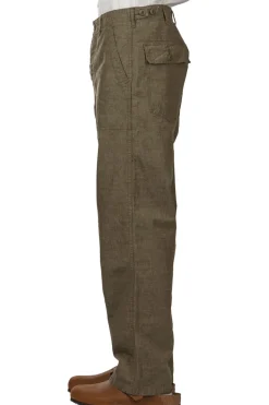 Sale OrSlow Chambray Fatigue Pants Regular Fit - Dusty Olive
