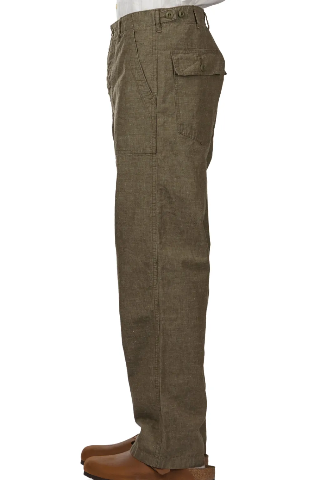 Sale OrSlow Chambray Fatigue Pants Regular Fit - Dusty Olive