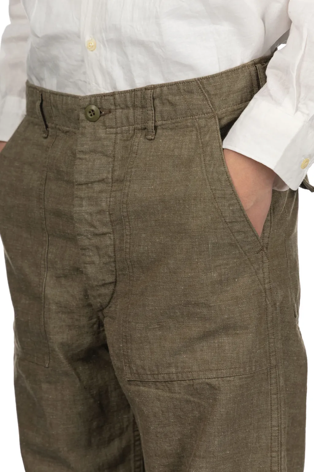 Sale OrSlow Chambray Fatigue Pants Regular Fit - Dusty Olive