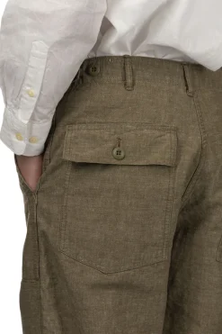 Sale OrSlow Chambray Fatigue Pants Regular Fit - Dusty Olive