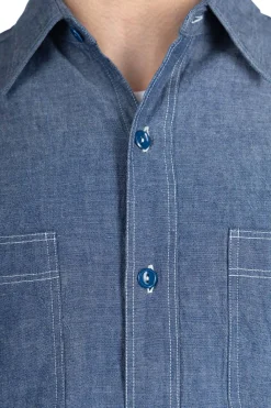 Clearance Buzz Rickson's Chambray Work Shirt - Blue