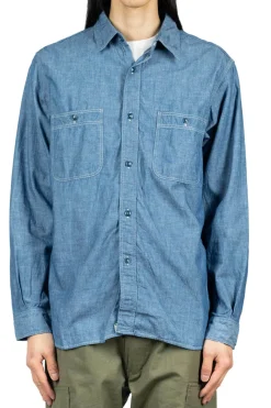 Clearance OrSlow Chambray Work Shirt (Blue)