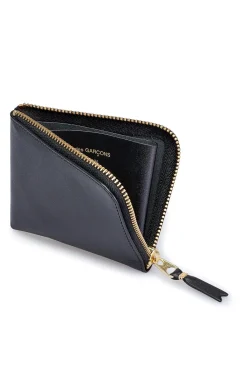New Comme Des Garcons Wallets Classic Line Half Zip Wallet - Black