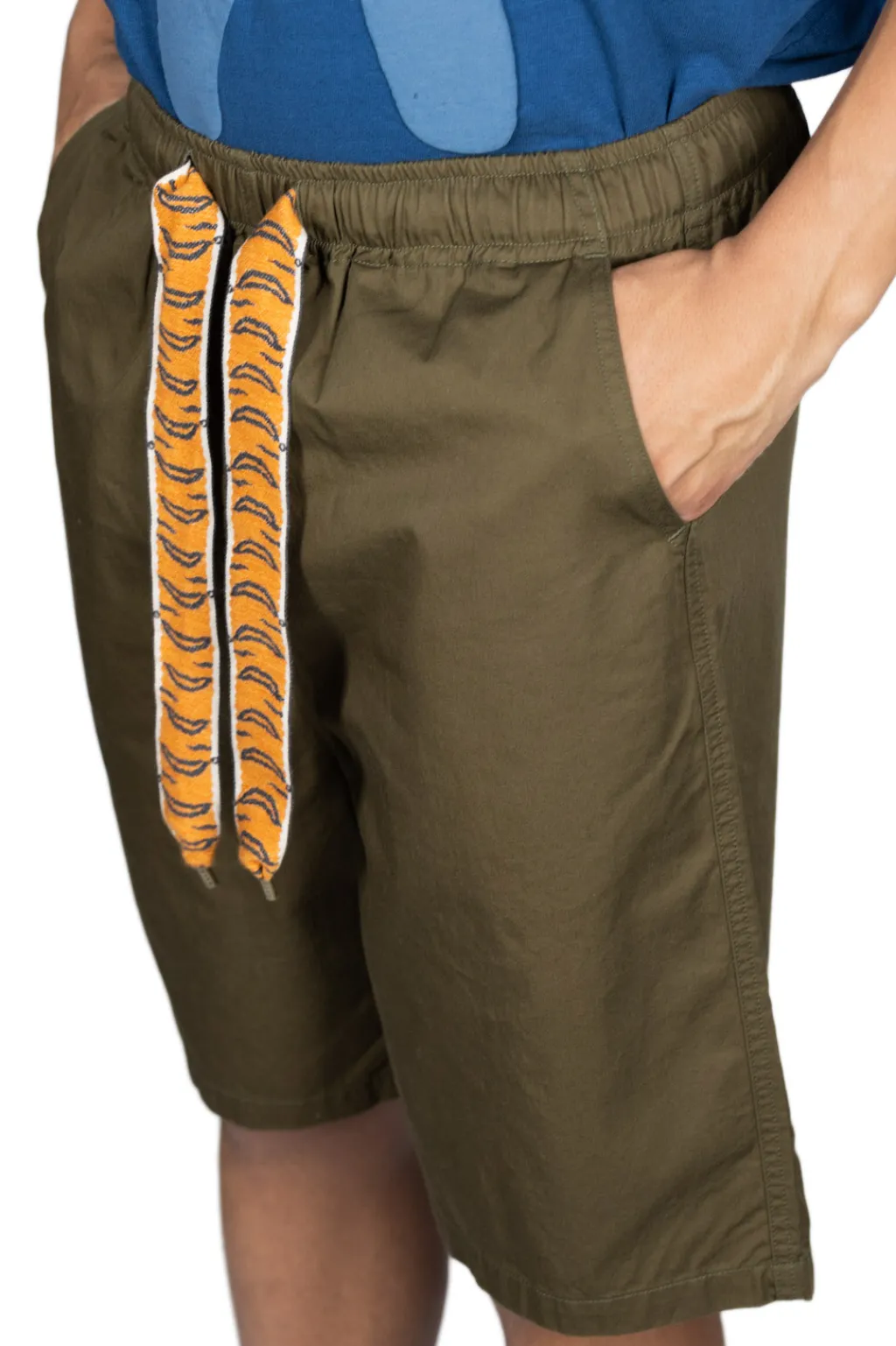 Fashion Kapital Combed Burberry Cotton EASY BEACH GO Shorts - Khaki
