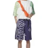 New Kapital Combed Burberry Homongo Cross Easy Shorts - Navy