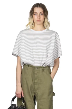 Best Nanamica Coolmax Stripe Jersey Tee - Sand Beige x White