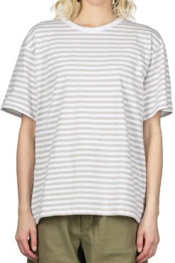 Best Nanamica Coolmax Stripe Jersey Tee - Sand Beige x White