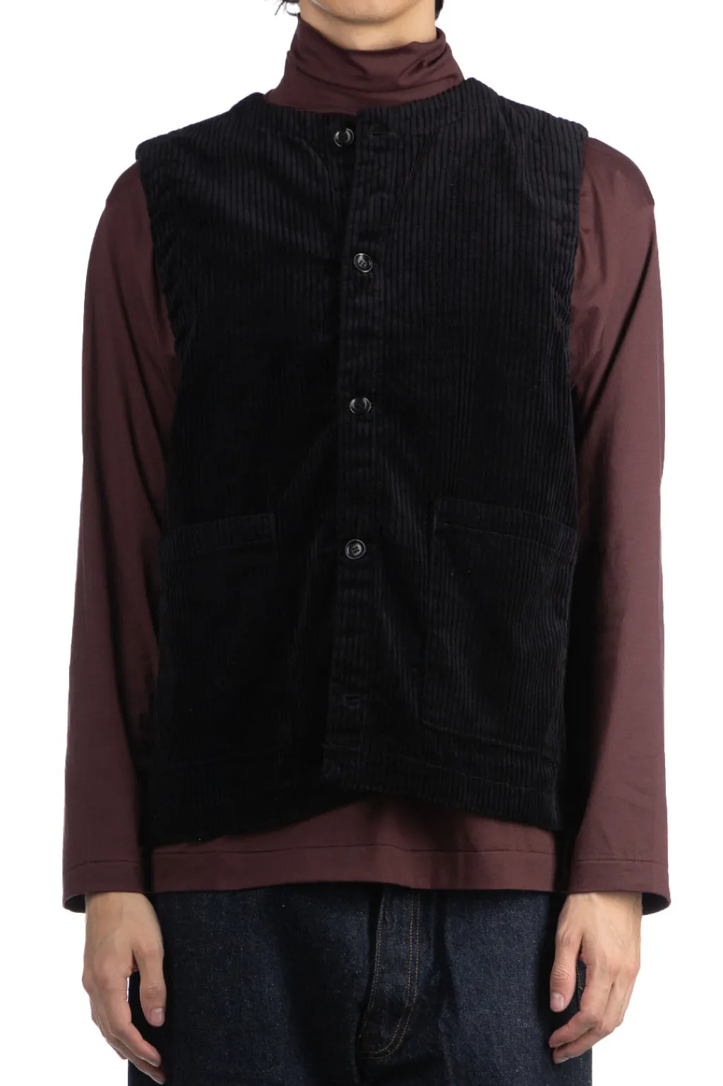 Sale Tigre Brocante Corduroy Open Pocket Vest - Black