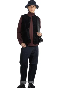 Sale Tigre Brocante Corduroy Open Pocket Vest - Black
