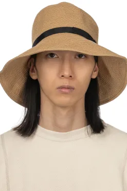 New Cableami Cotton Braid Open Crown Capeline - Beige Black