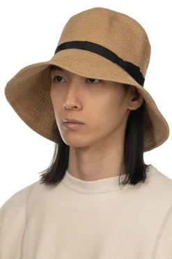 New Cableami Cotton Braid Open Crown Capeline - Beige Black
